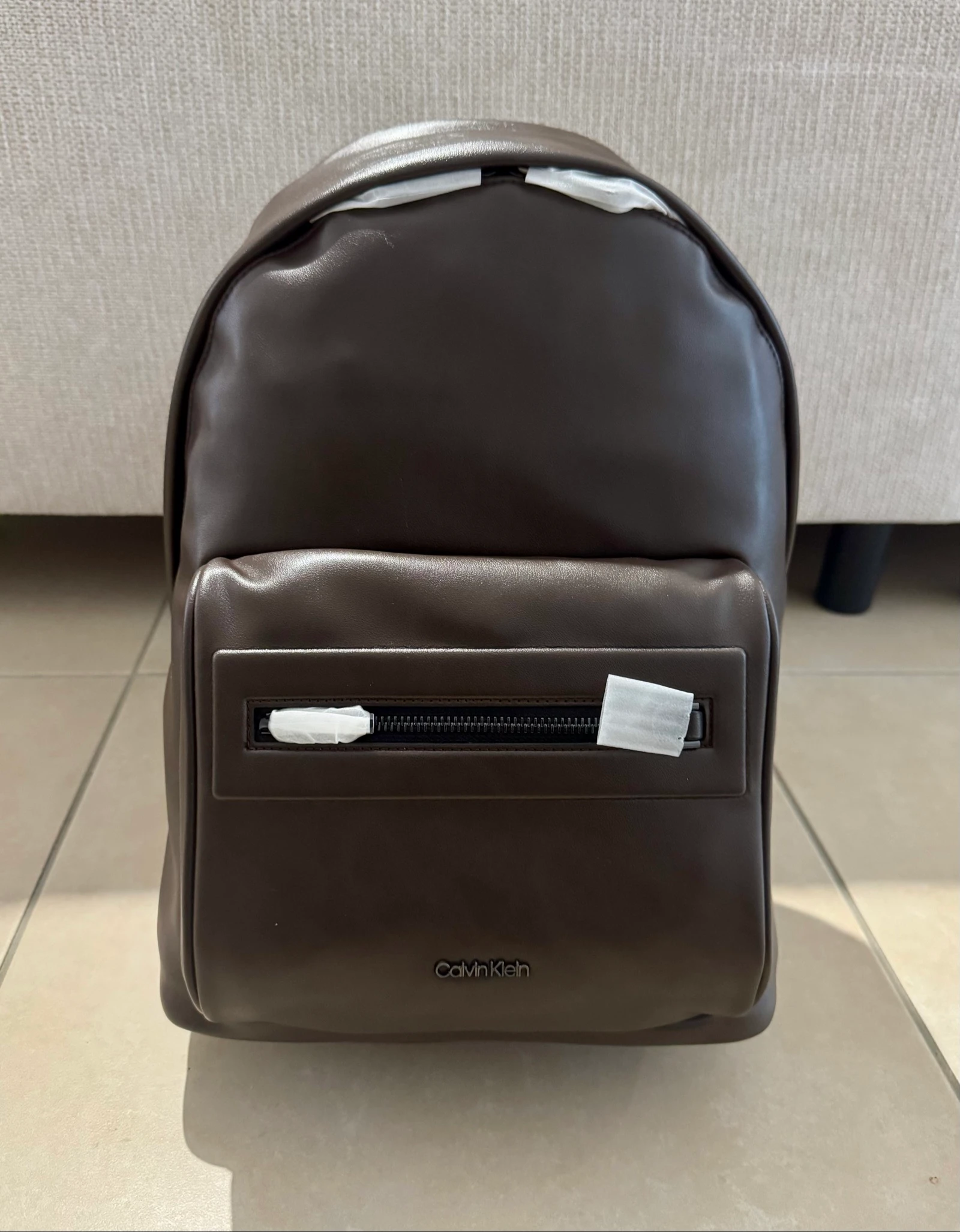 Sac à dos Calvin Klein authentique marron cuir